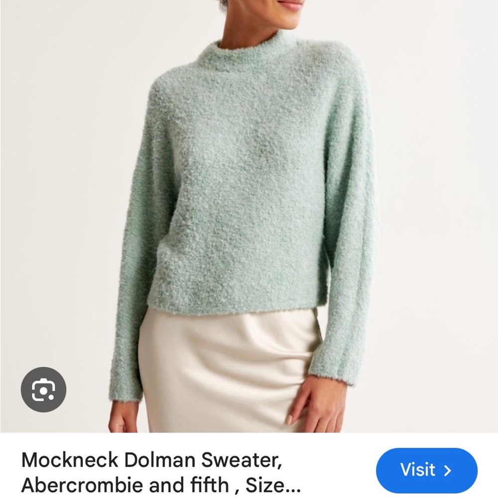 Abercrombie & Fitch Women's Soft Green Cowl Sweater